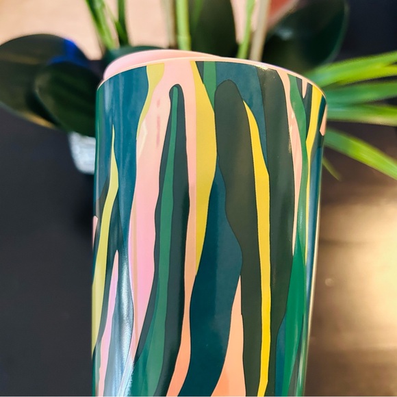 Starbucks Pink Luster Ceramic Tumbler Siren Waves Hot Reusable Travel Cup New - Picture 6 of 16